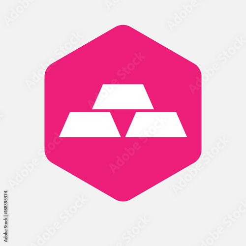 Isolated hexagon with three gold bullions