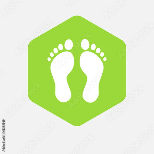 Isolated hexagon with two footprints