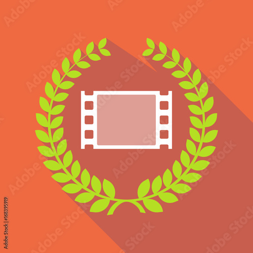 Long shadow laurel wreath with a film photogram