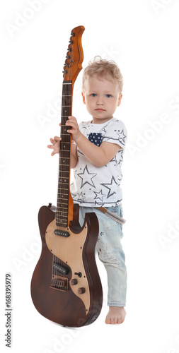 Cute little boy with electr...