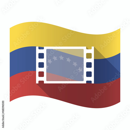 Isolated Venezuela flag with a film photogram
