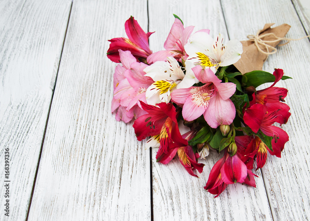 alstroemeria flowers on a table