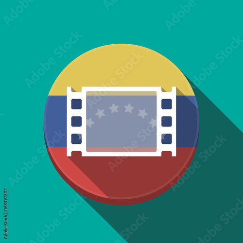 Long shadow Venezuela button with a film photogram