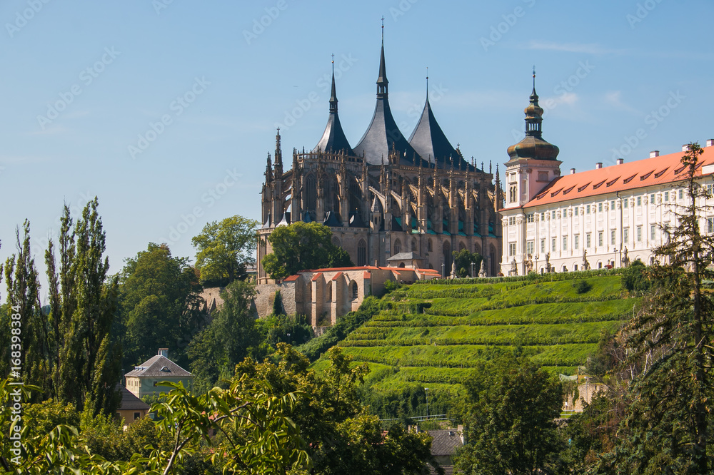 Veduta panoramica della cattedrale di Santa Barbara a Kutna Hora in Boemia, Repubblica Ceca