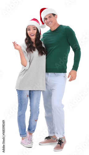 Happy young couple in Chris...