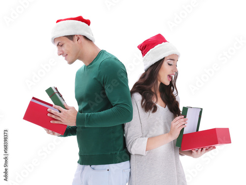 Happy young couple in Chris...