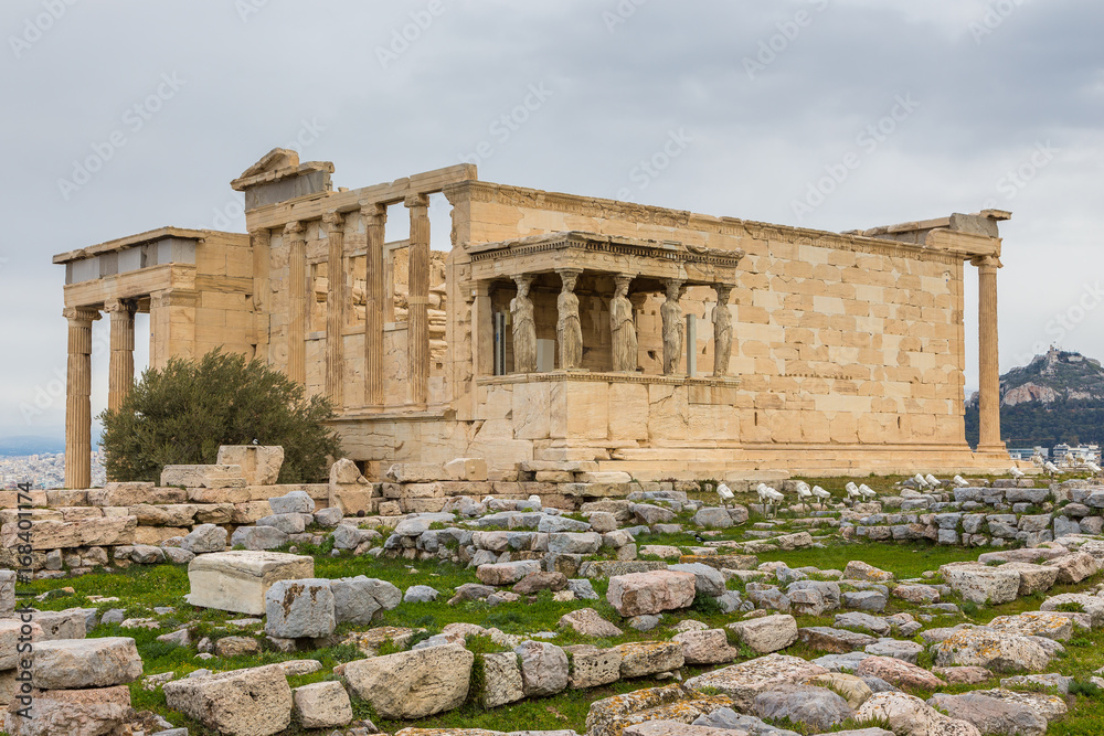 Erechtheion is an ancient Greek temple, on the north side of the Acropolis of Athens in Greece.