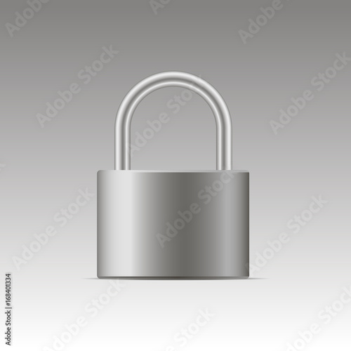 Realistic metal padlock. Vector 