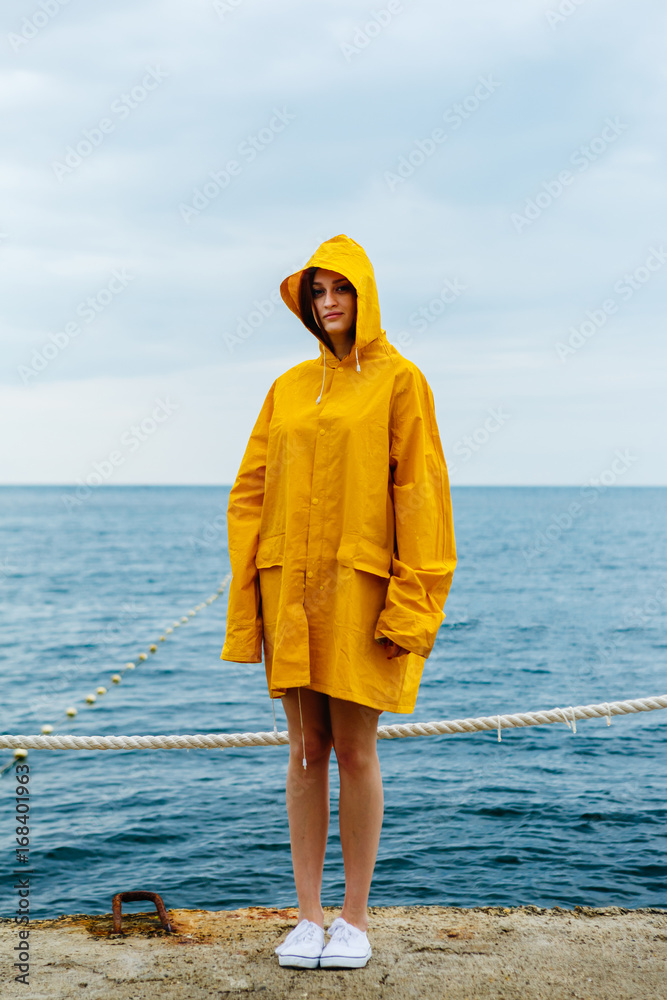 bright yellow raincoat