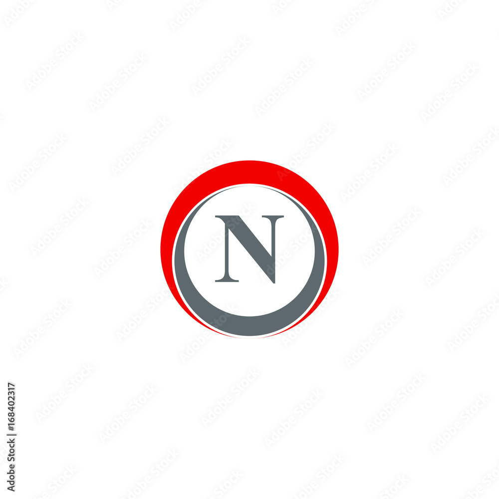 n letter in circle logo design n letter in circle logo design