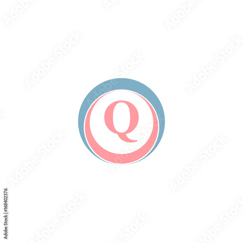 q letter in circle logo design