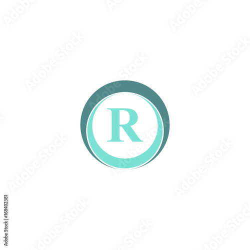 r letter in circle logo design