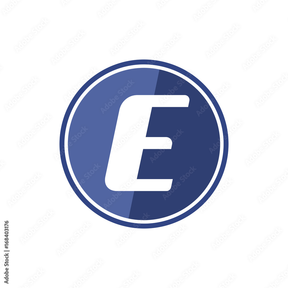 E letter logo in the blue circle. Vector design template elements for your application or company identity. E letter logo in the blue circle. Vector design template elements for your application or company identity.