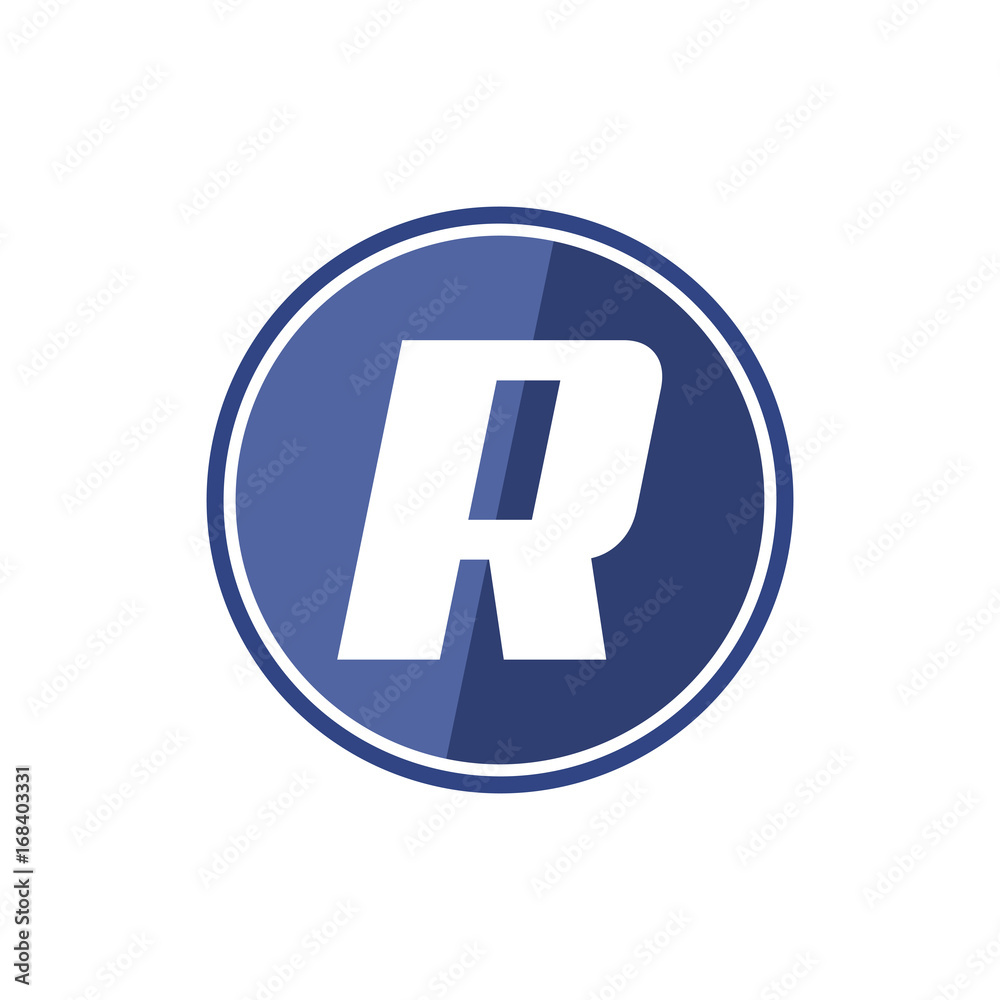 R letter logo in the blue circle. Vector design template elements for your application or company identity. R letter logo in the blue circle. Vector design template elements for your application or company identity.