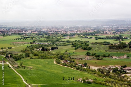 Panorama of the plain of Assisi  Italy
