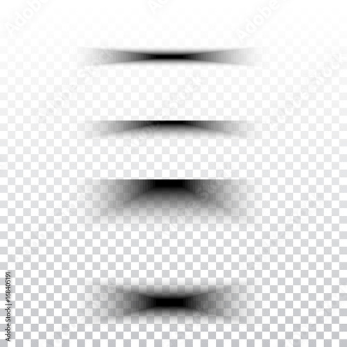Transparent realistic paper shadow effect set. Web banner.