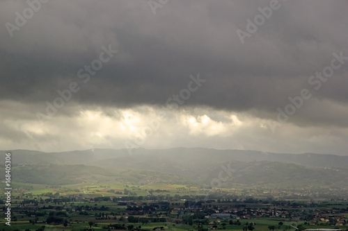 Panorama of the plain of Assisi, Italy