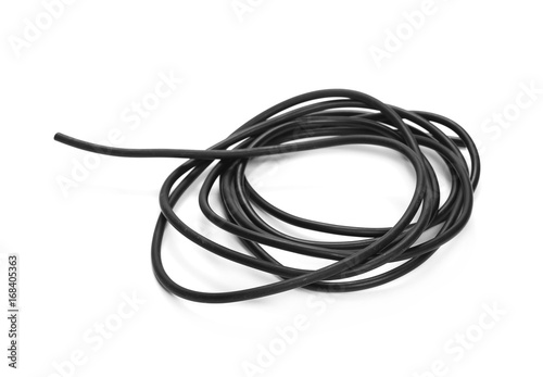 Black cable isolated on white background