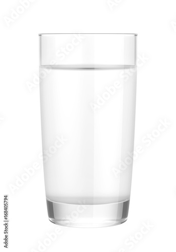 glass of water isolated on white background, 3D rendering
