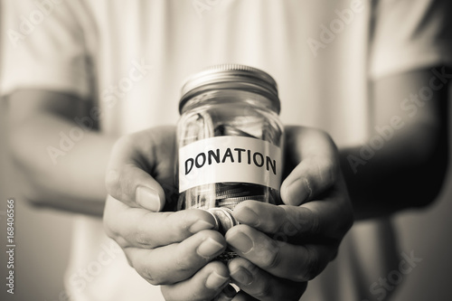 Canvas Print Public donation charity event concept