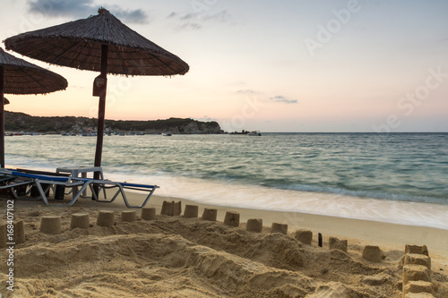 Sunrise view of Kalamitsi Beach at Sithonia peninsula  Chalkidiki  Central Macedonia  Greece