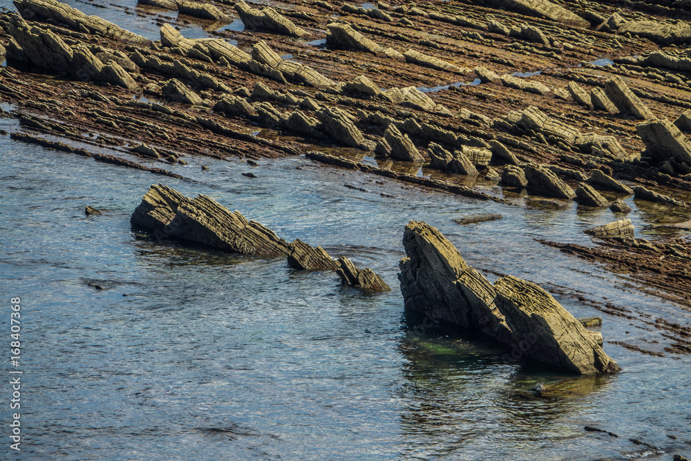 Layers of flysch in low tide, Zumaia Layers of flysch in low tide, Zumaia