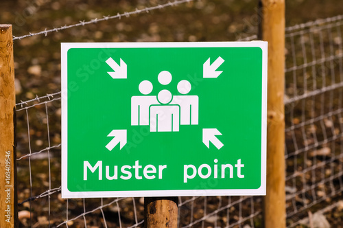 Emergency muster point on a construction site.