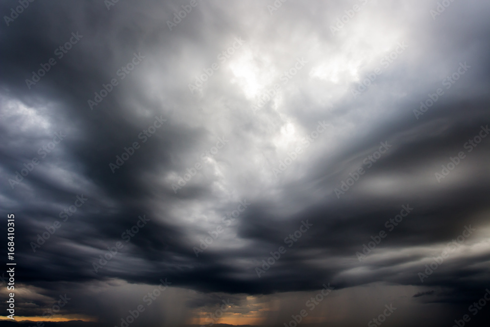 Rain clouds and gloomy sky in black and white Rain clouds and gloomy sky in black and white