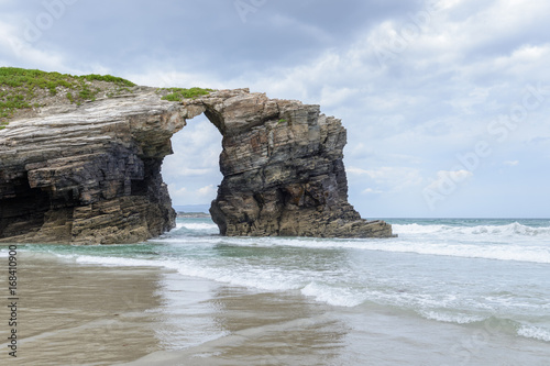 view of the cathedral beach in Galicia, Spain