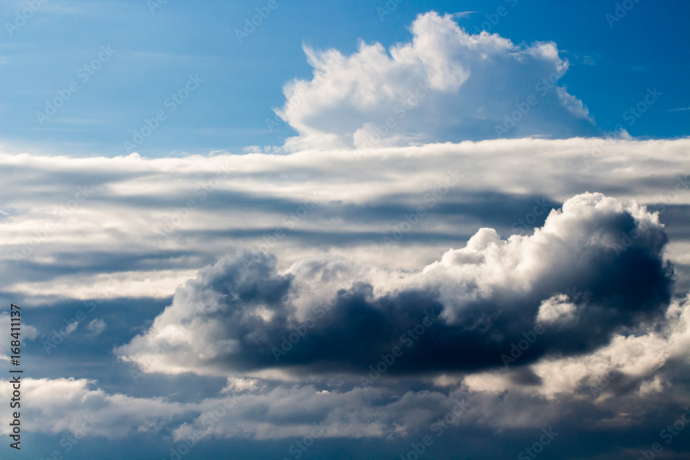 colorful dramatic sky with cloud at sunset.