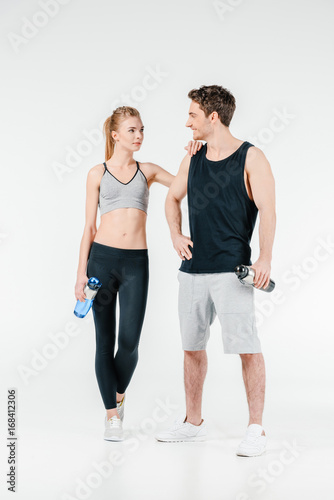 couple with fitness shakers