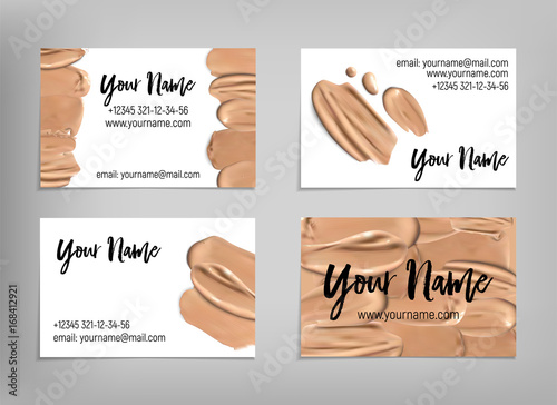 Makeup artist business card. Vector template.