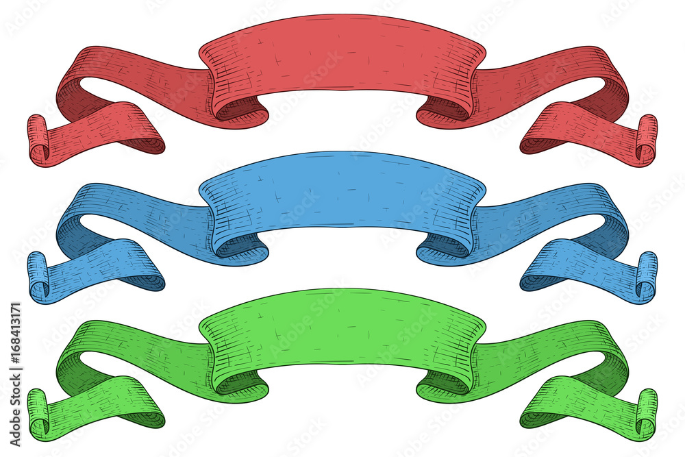 Obraz premium Ribbon banners. Colored set