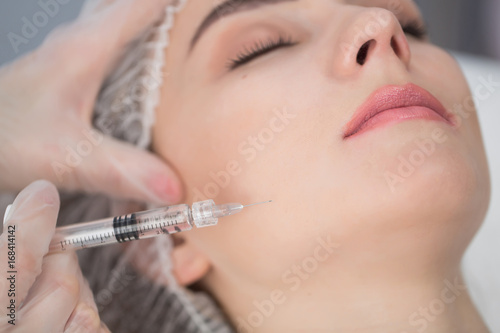 Cosmetic injection of botox, close-up