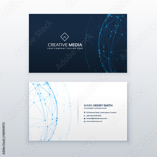 digital blue business card vector design