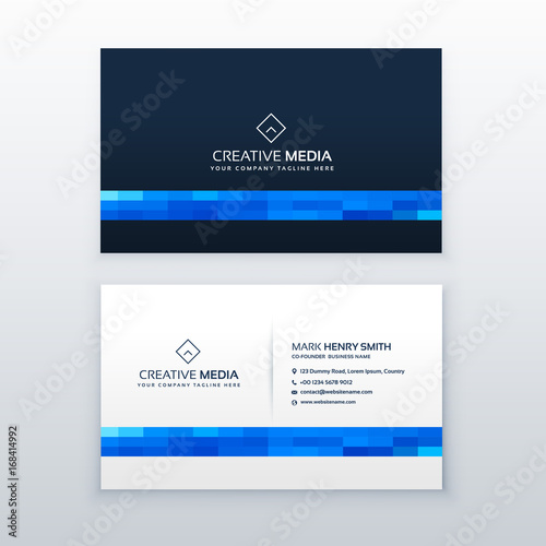 minimal blue business card design