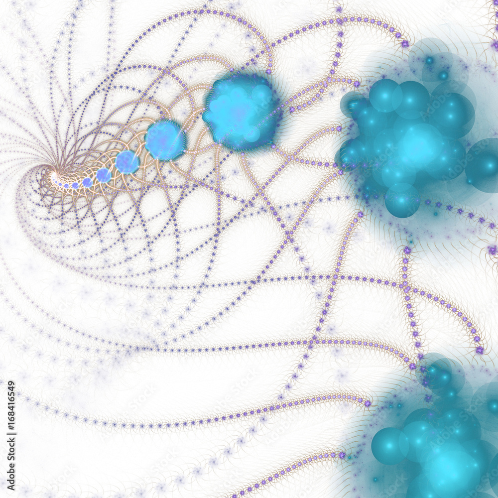 Fototapeta premium 3D surreal illustration. Sacred geometry. Mysterious psychedelic relaxation pattern. Fractal abstract texture. Digital artwork graphic astrology magic