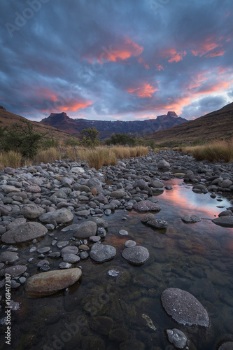 Red Sky Above Mounatins