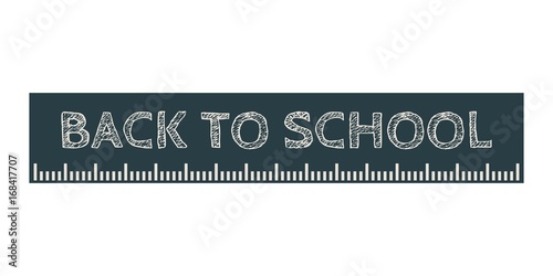 Back to School Calligraphic Designs Label. Text on Chalkboard. Grunge distress texture.