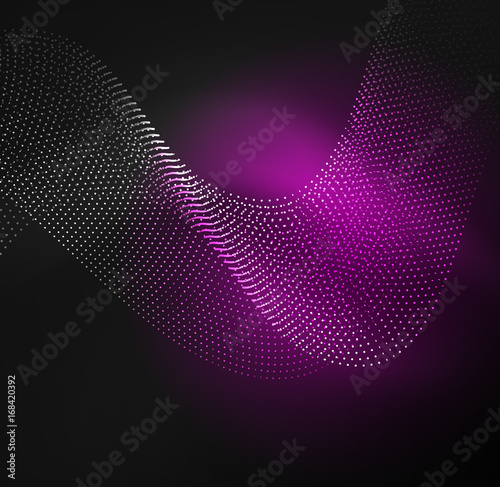 3D illuminated wave of glowing particles
