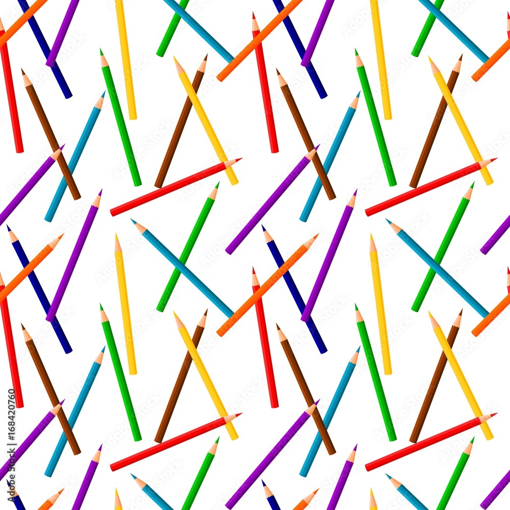 Bright pencils seamless pattern Bright pencils seamless pattern