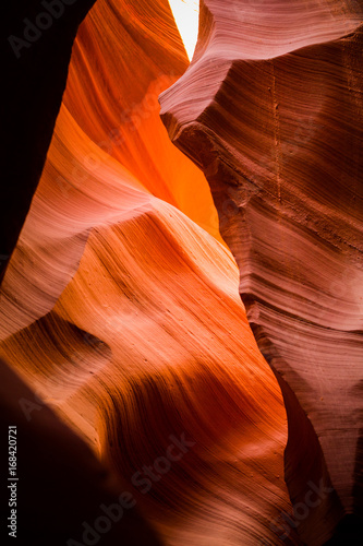 Eroded red sandstone rocks in Antelope Canyon, Arizona, USA