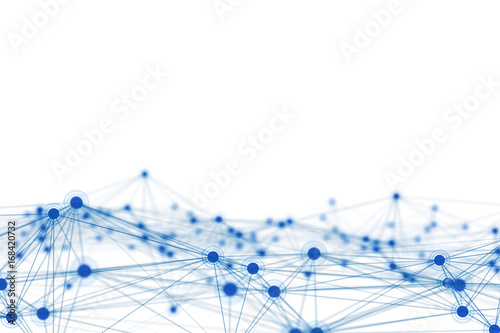 Cuadro en lienzo Network connected lines isolated on white background