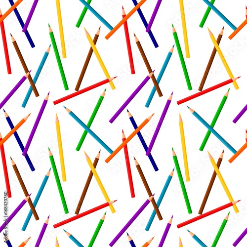 Bright pencils seamless pattern