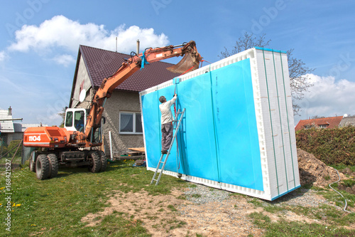 Construction of a family pool.