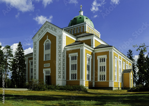 The church of Kerimäki in eastern Finland is one of the largest wooden churches in the world with place for up to 5000 visitors ( 3300 seated) photo