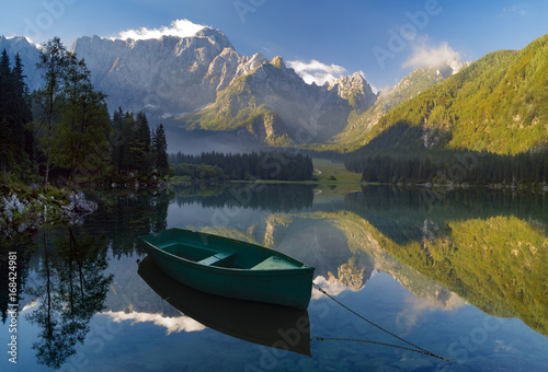 Mountain lake in the Julian Alps in Italy