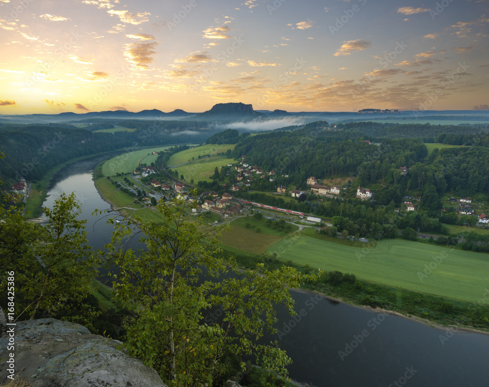 Fototapeta premium The Bastei bridge, Saxon Switzerland National Park, Germany