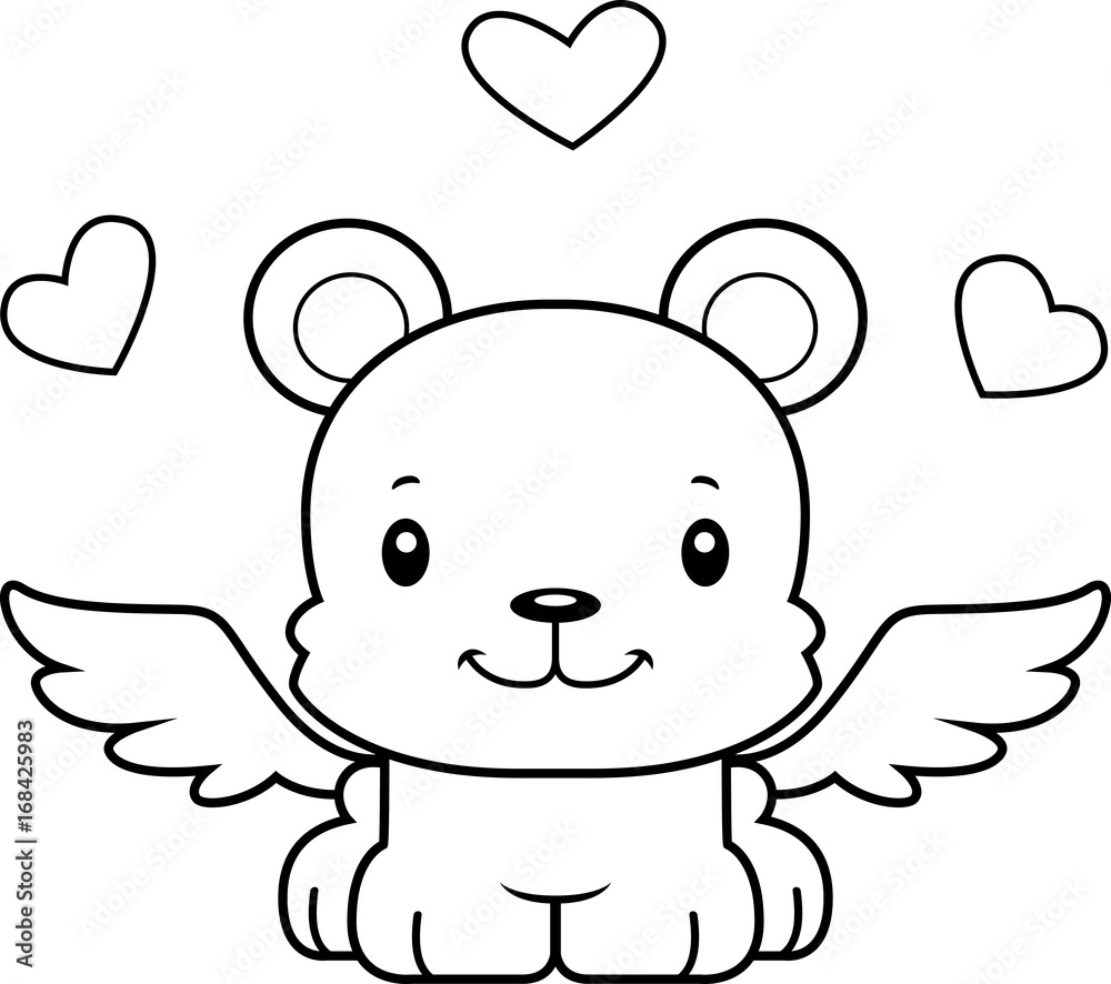 Cartoon Smiling Cupid Bear