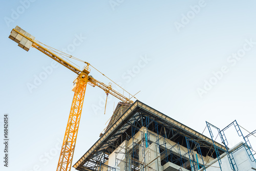 Construction crane and buildings.